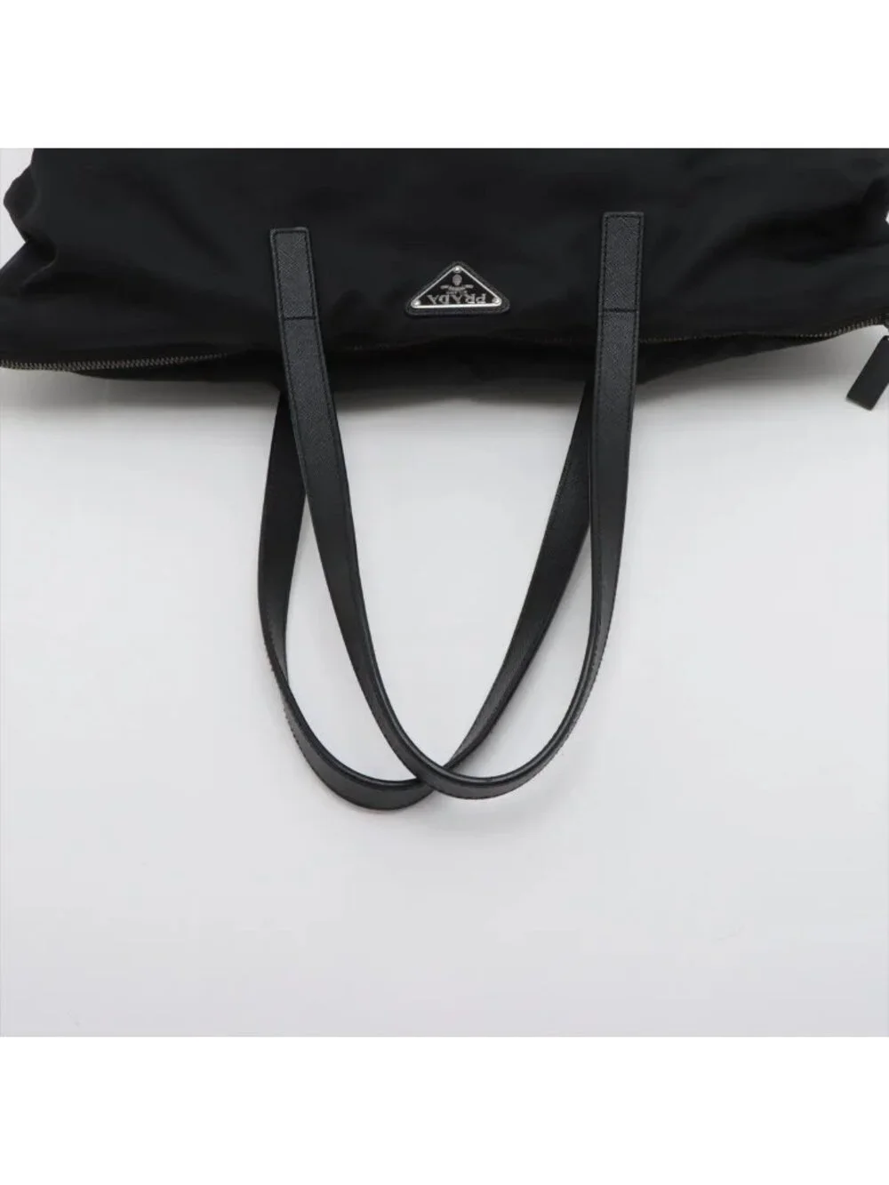 Prada Tessuto Nylon Leather Tote Shoulder Black